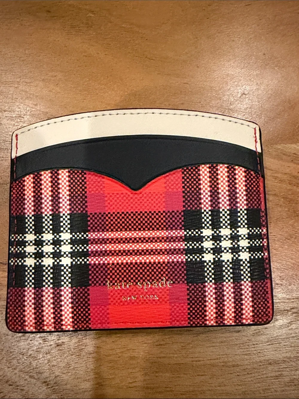 NWT Kate Spade New York Blinx Plaid Owl Cardholder